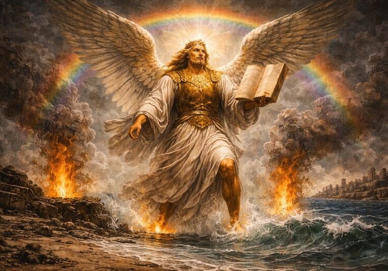 revelation 10, mighty angel in revelation 10, open scroll in revelation 10