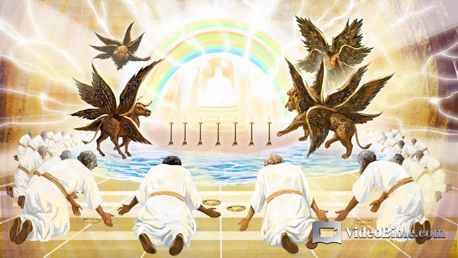 revelation 4, john's vision of heaven in revelation 4, john's visit to heaven & god's throne, book of revelation, 4 beasts in revelation 4