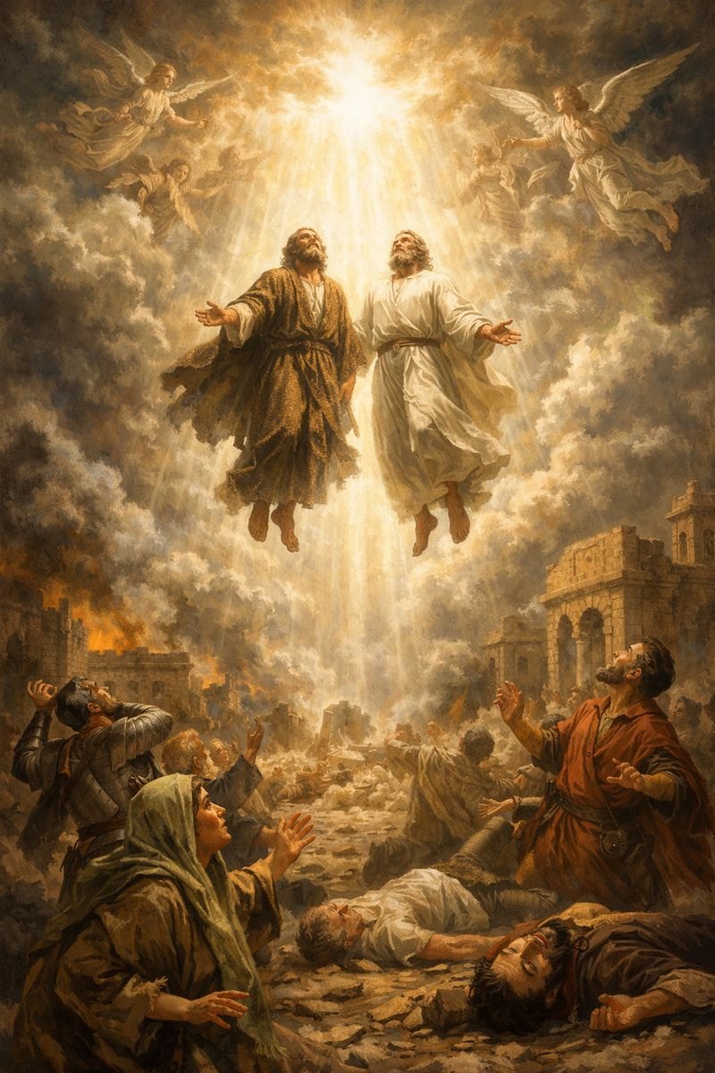 revelation 11, resurrection of 2 witnesses in revelation, 2 witnesses in revelation 11, elijah and moses in revelation 11