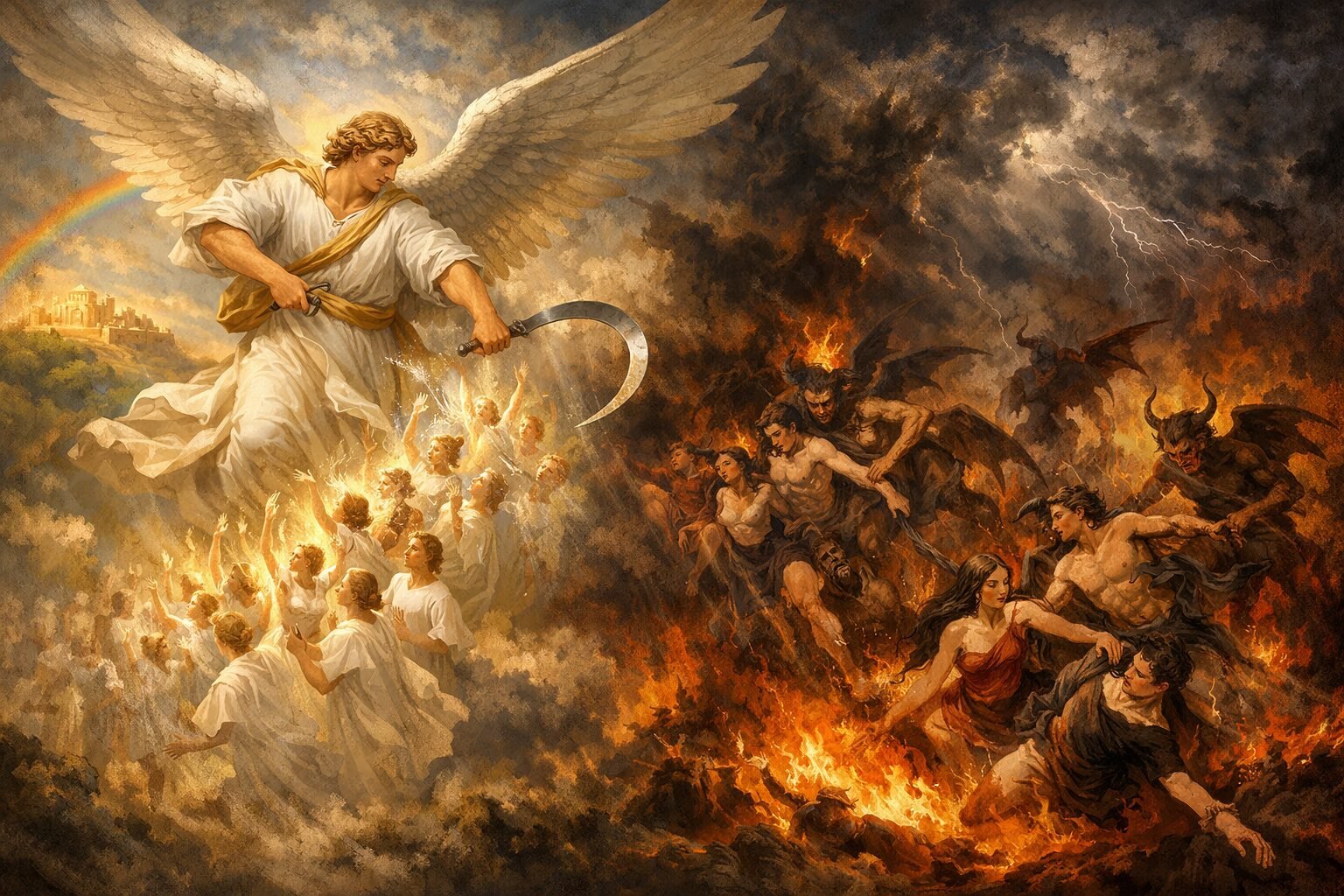 Revelation 14 - 144,000, 3 Angels, And God's Wrath 9 revelation 14, angel with a sickle, day of the lord, god's wrath and judgement, end times in revelation