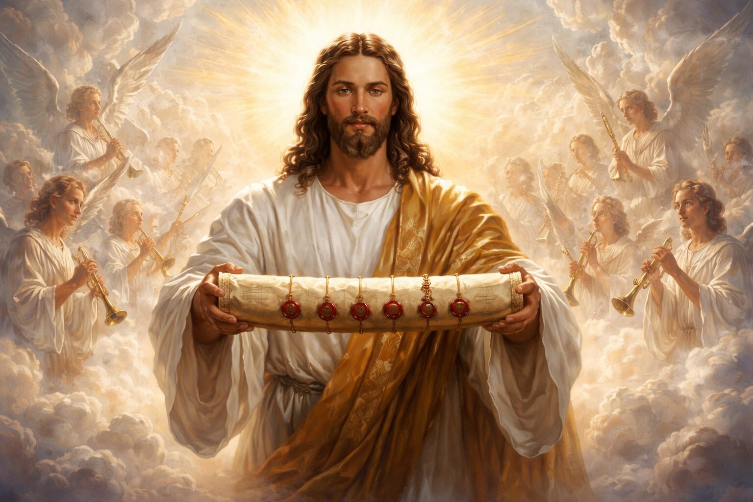 revelation 5, the scroll with 7 seals, lion and the lamb in revelation 5