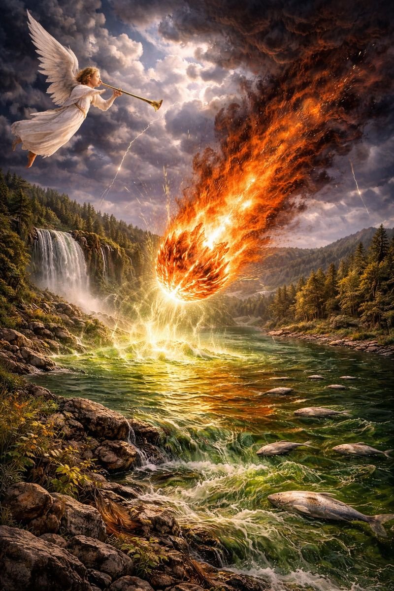 revelation 8, 3rd trumpet judgement in revelation 8, wormwood in revelation, trumpet judgements in revelation